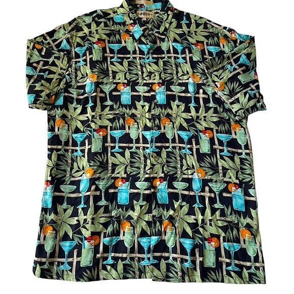 🔥SALE🔥CAMPIA MODA VINTAGE HAWAIIAN TROPICAL MARTINI 100% RAYON SHIRT SZ LG - Picture 5 of 9